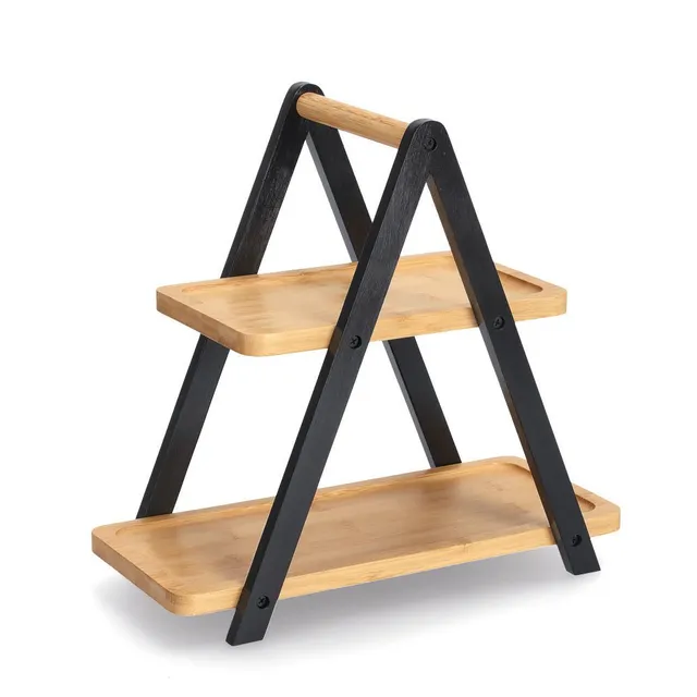 zeller-present-table-etagere-bambus-schwarz-2-st-ckig image 1
