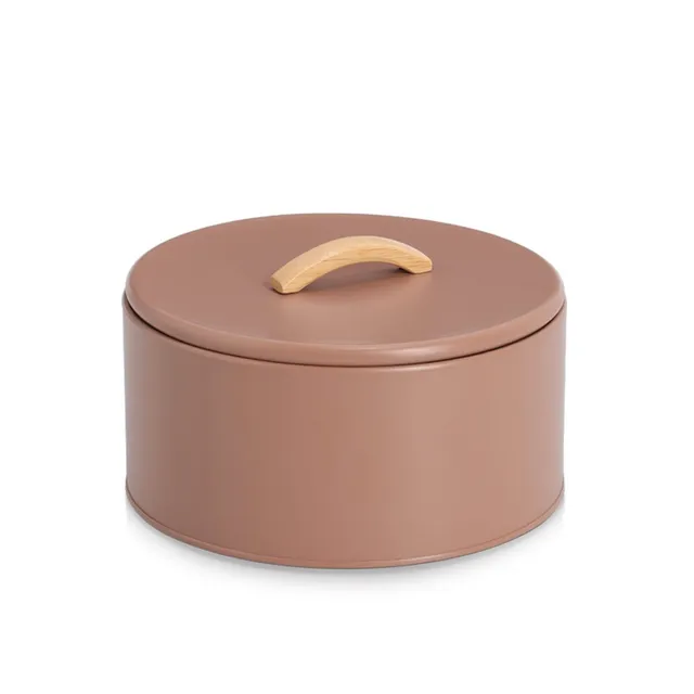 zeller-present-k-che-vorratsdose-2400-ml-mocca-metall image 1