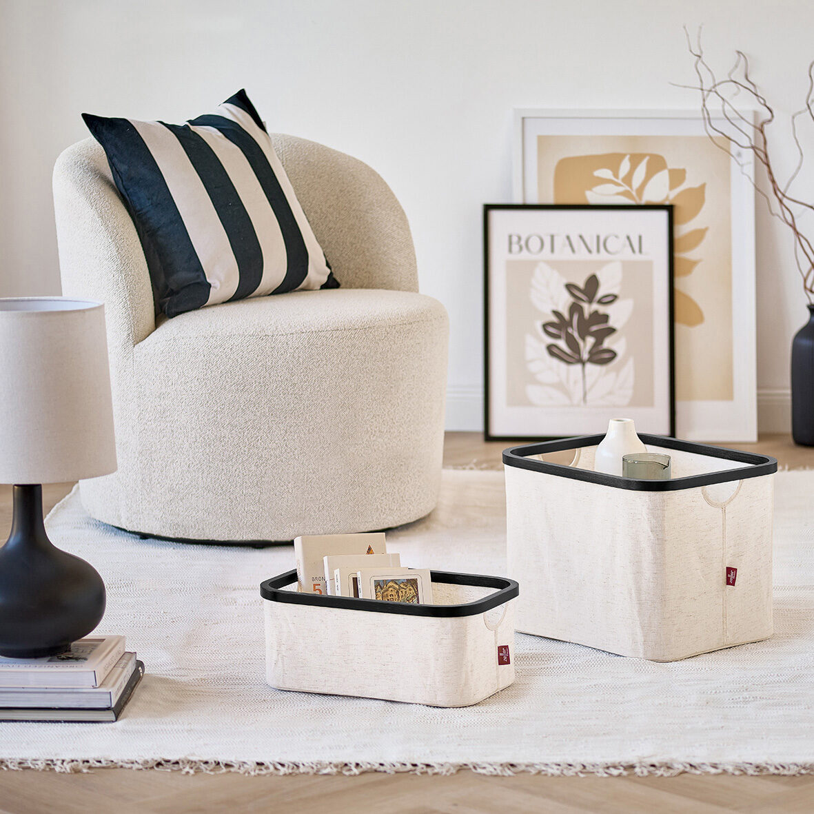 zeller-present-home-living-aufbewahrungskorb-creme-faltbar image 5