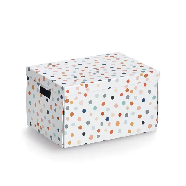 zeller-present-home-aufbewahrungsbox-dots-karton-mit-griff image 1
