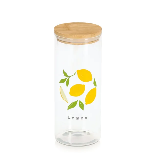 zeller-present-lemon-vorratsglas-1150-ml-bambusdeckel image 1