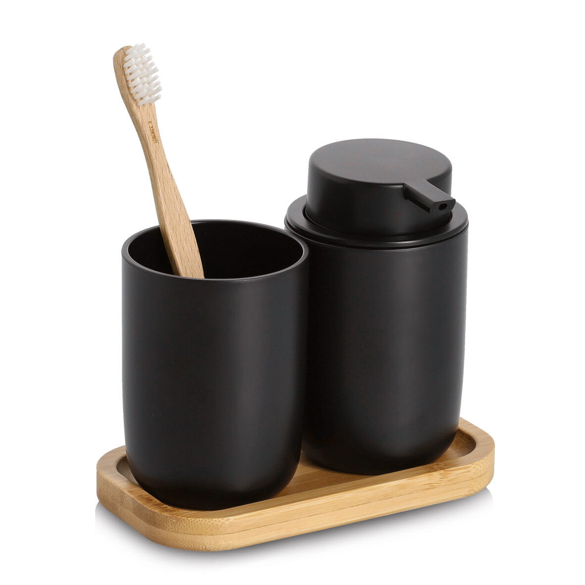 zeller-present-home-living-bad-accessoires-set-3-tlg-mattschwarz-bambus image 3