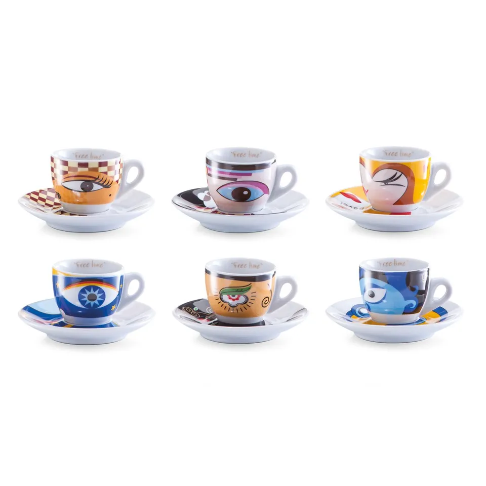zeller-present-magic-eyes-espresso-set-porzellan-12-tlg-bunt image 1