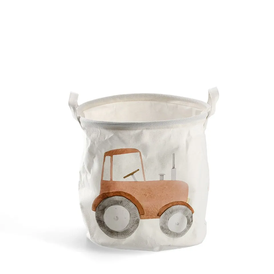 zeller-present-aufbewahrungskorb-traktor-canvas-wei-kinderkorb image 1