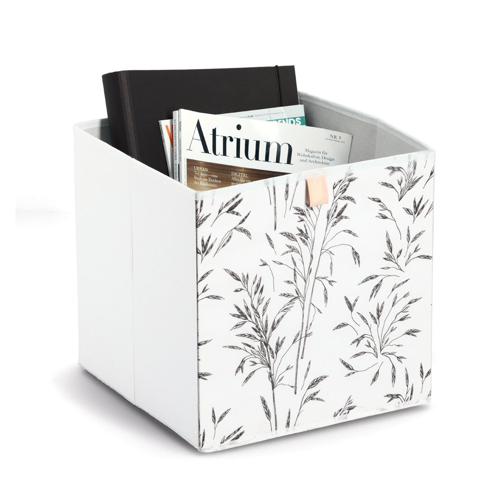 zeller-present-grass-aufbewahrungsbox-vlies-wei-gr-ser-print image 2
