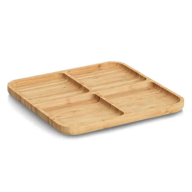 zeller-k-che-snackteller-bambus-eckig-4-f-cher image 1
