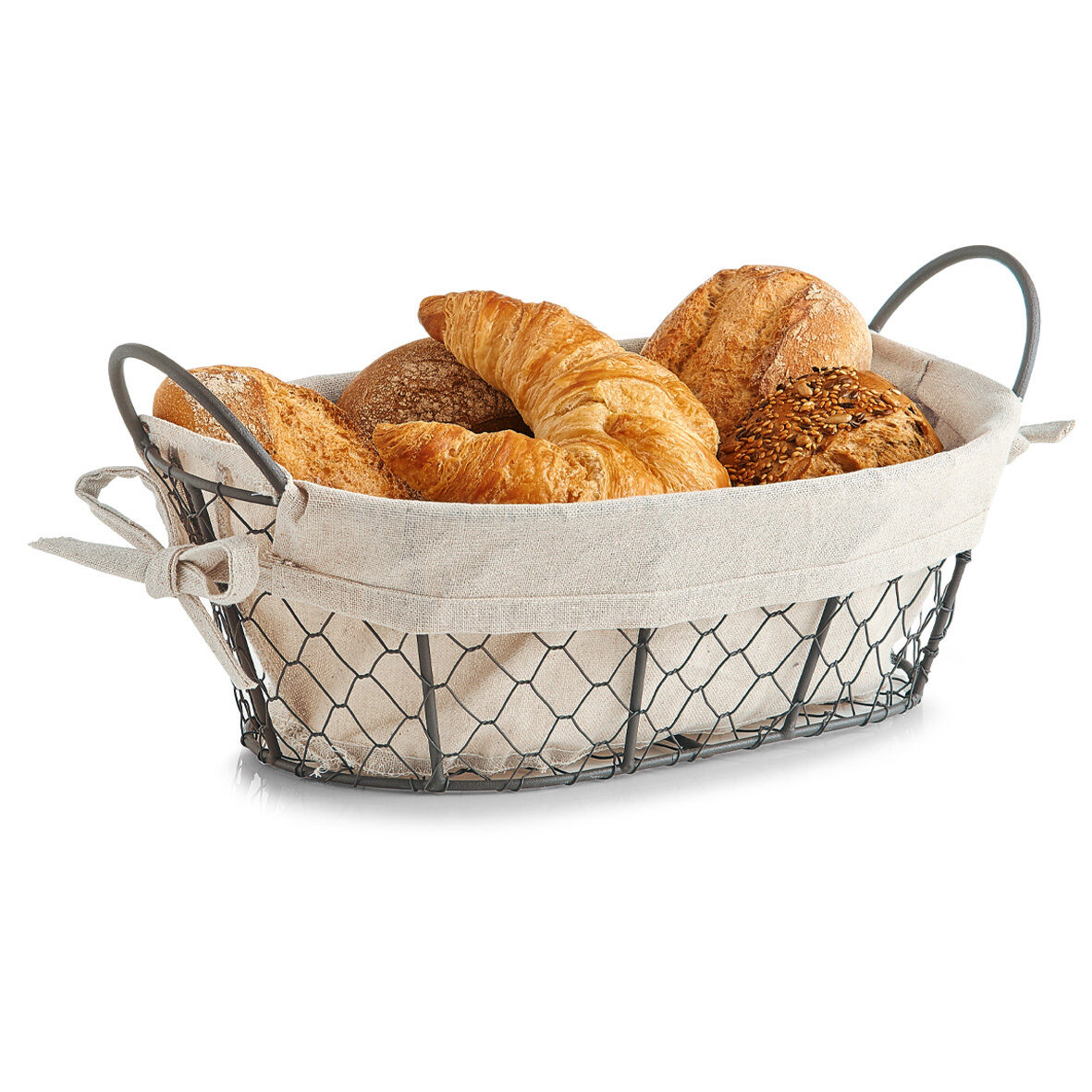 zeller-present-countrystyle-brotkorb-mit-beutel-leinen image 2