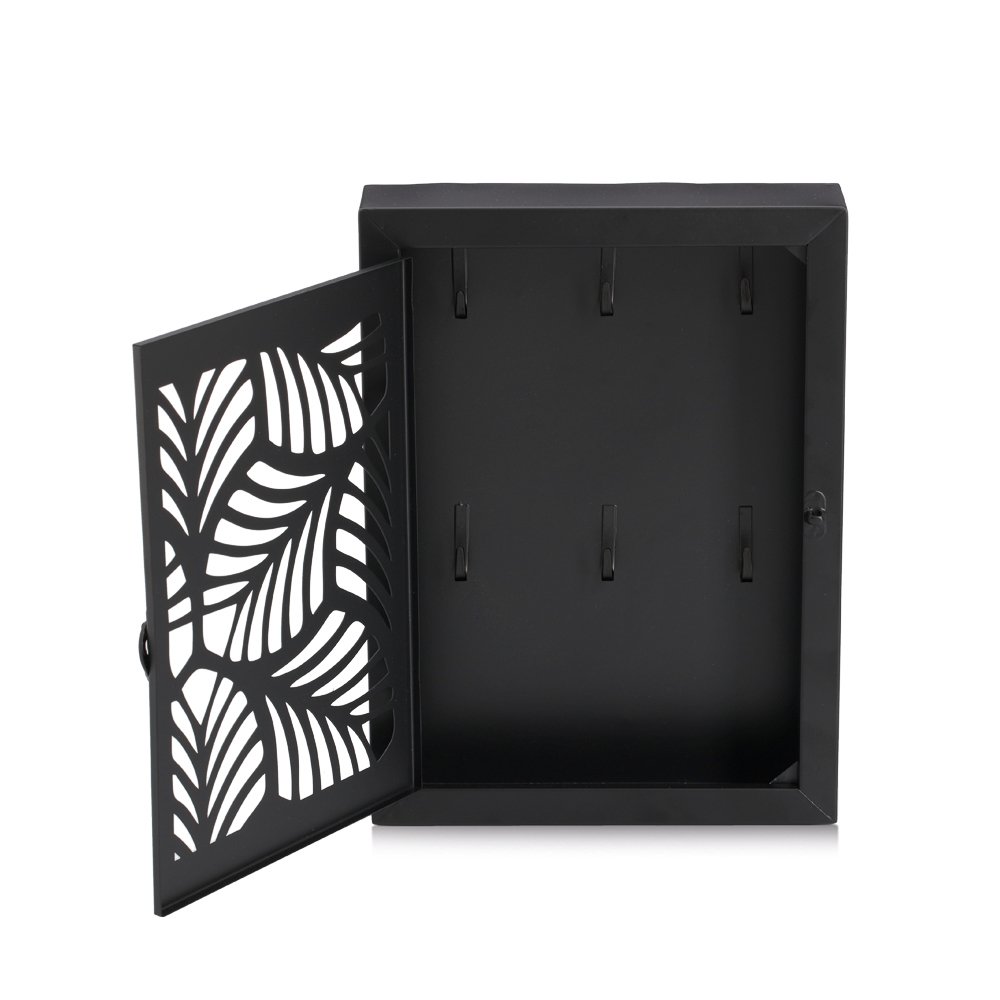 zeller-present-home-schluesselkasten-leaves-metall-schwarz image 3