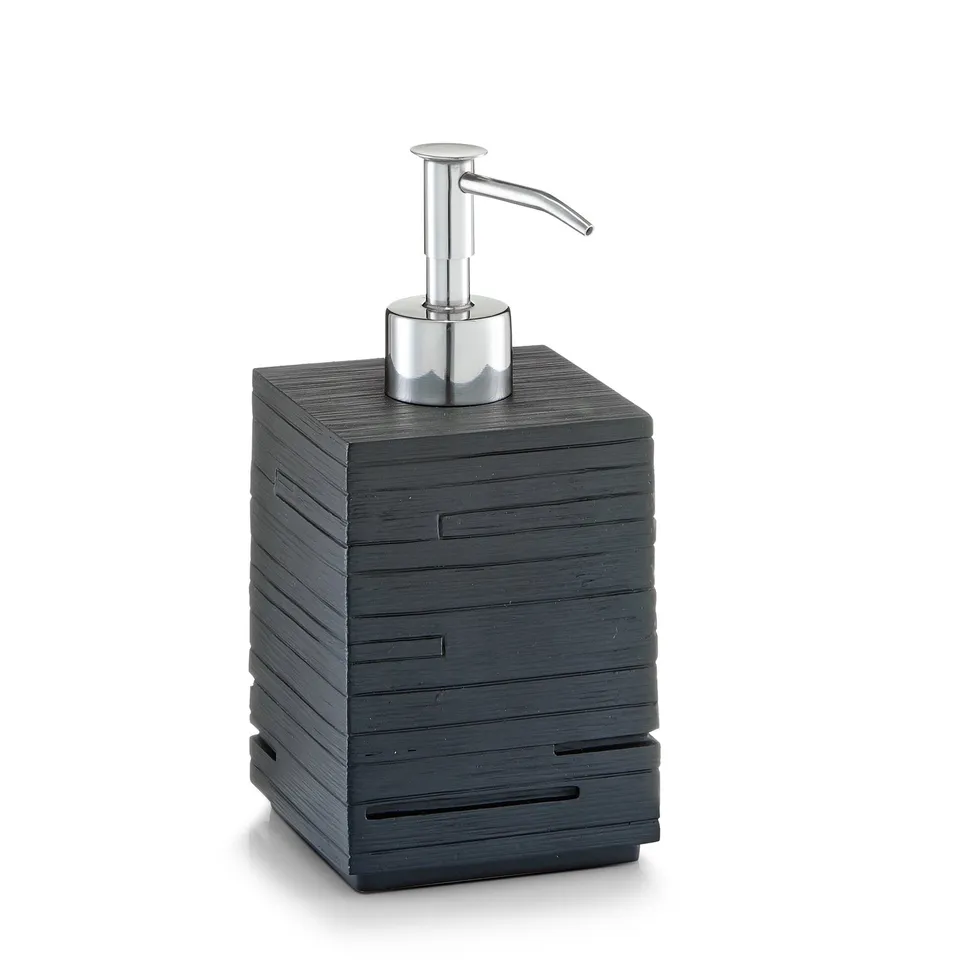zeller-present-bad-seifenspender-schiefer-polyresin-schwarz-440ml image 1