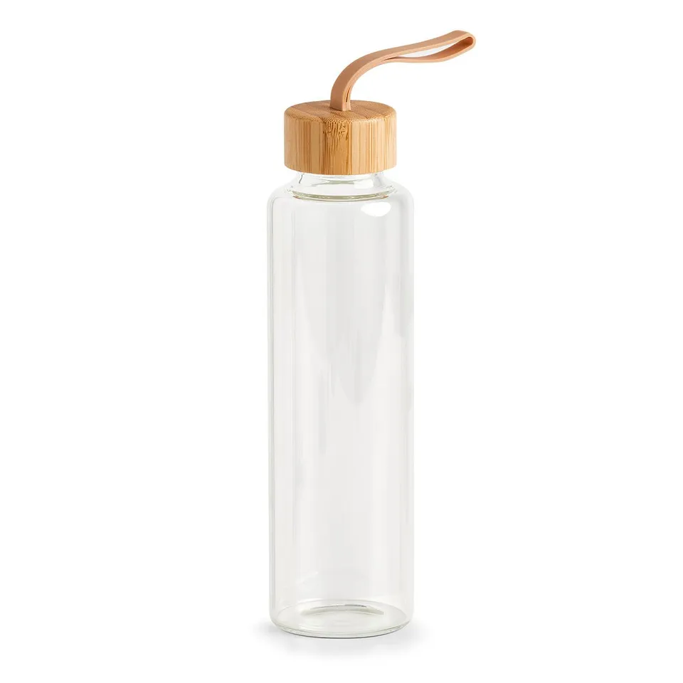 zeller-present-k-che-trinkflasche-to-go-glas-560-ml-bambusdeckel image 1