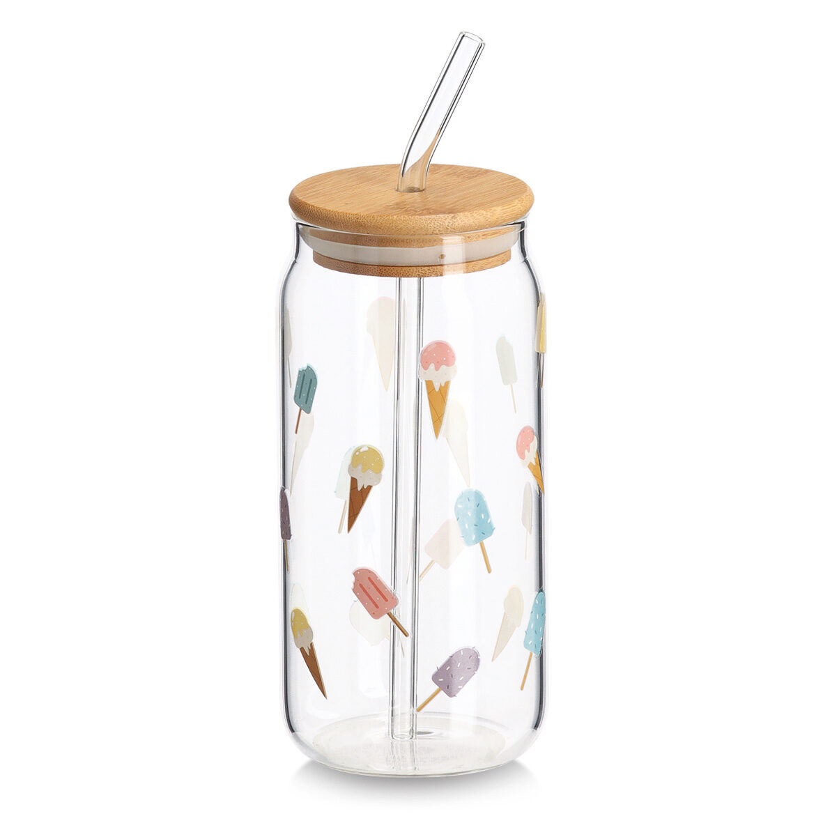 zeller-present-k-che-trinkglas-ice-cream-500-ml-bambusdeckel image 1