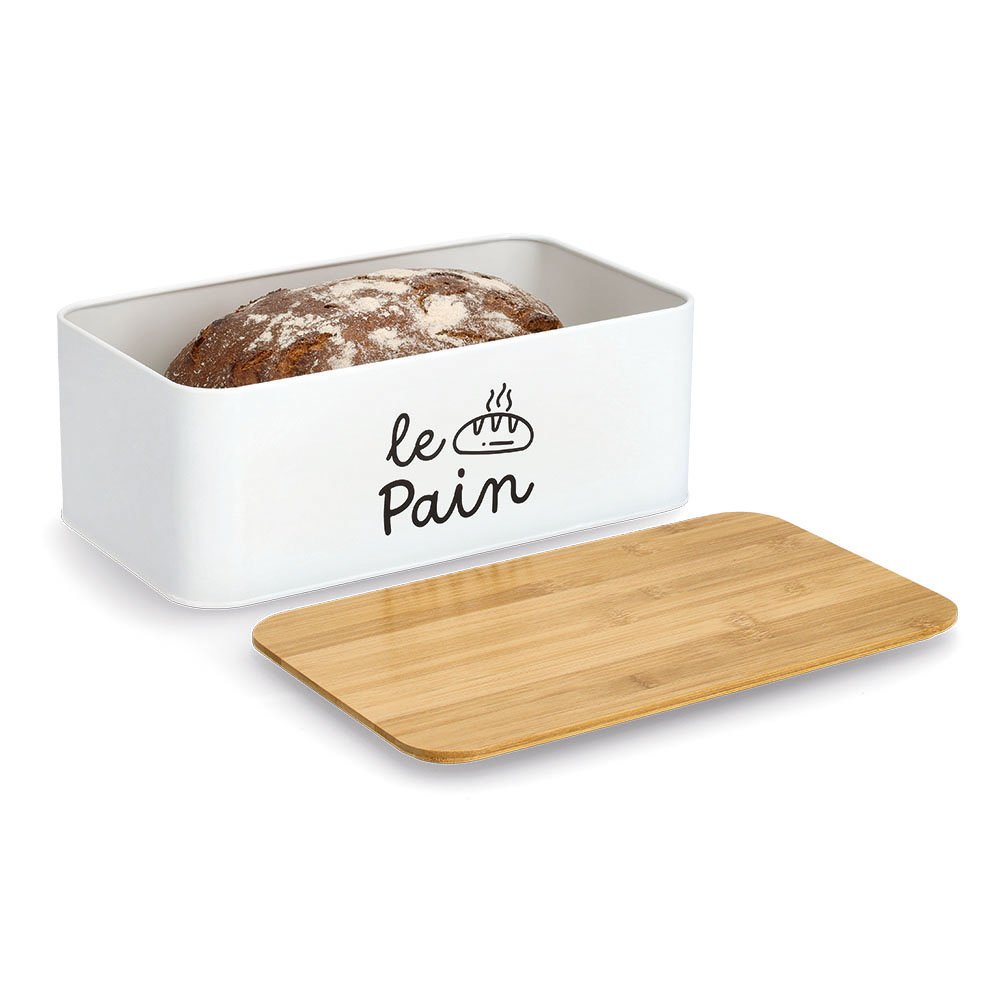 zeller-present-k-che-brotkasten-le-pain-metall-wei-bambus image 3