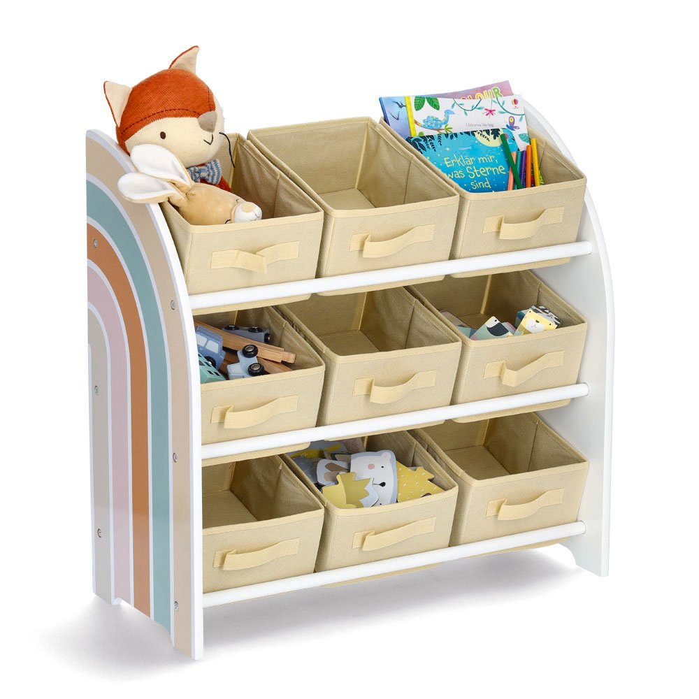zeller-present-kids-kinder-regal-rainbow-9-boxen-mdf-vlies image 5