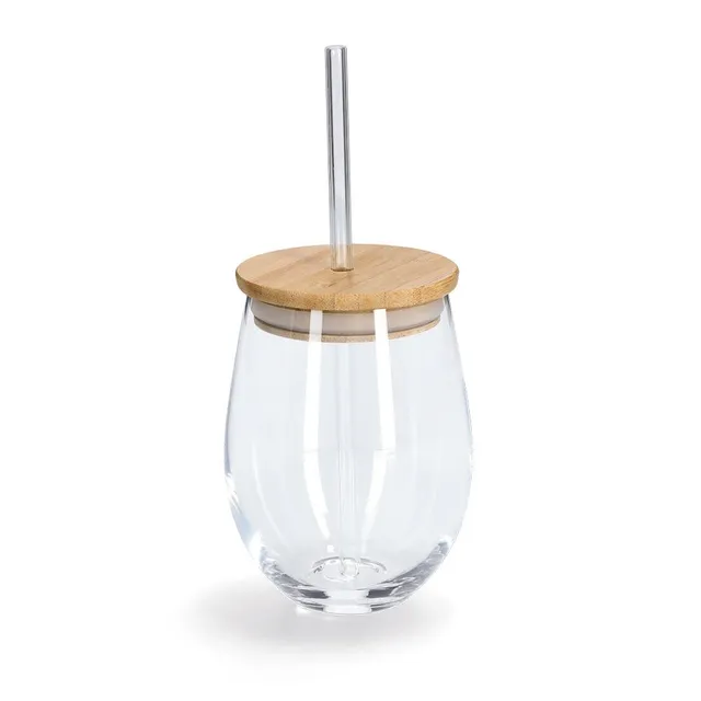 zeller-present-k-che-trinkglas-mit-bambusdeckel-und-strohhalm-500-ml image 1