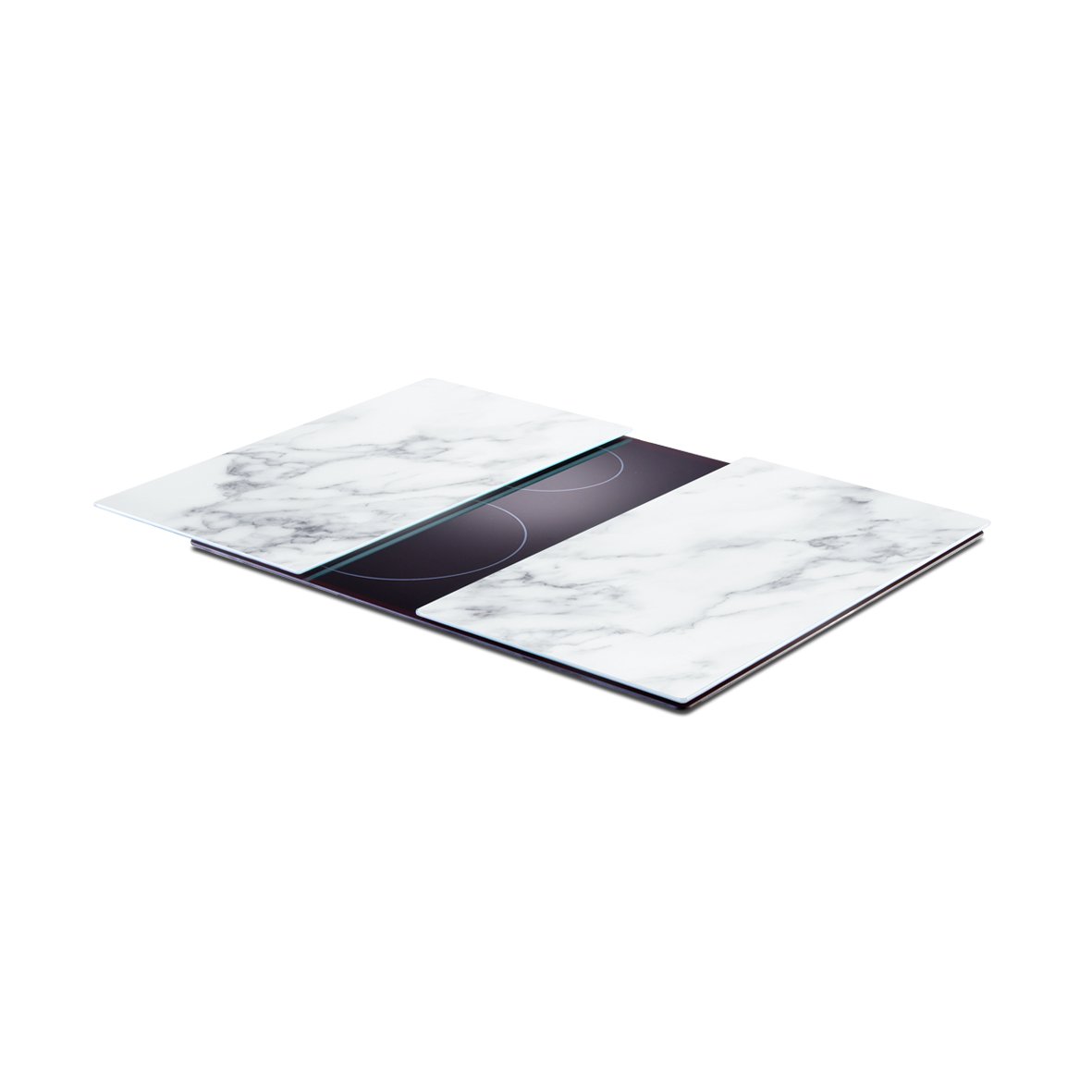 zeller-present-k-che-marmor-herdabdeckplatten-2-tlg-glas image 2