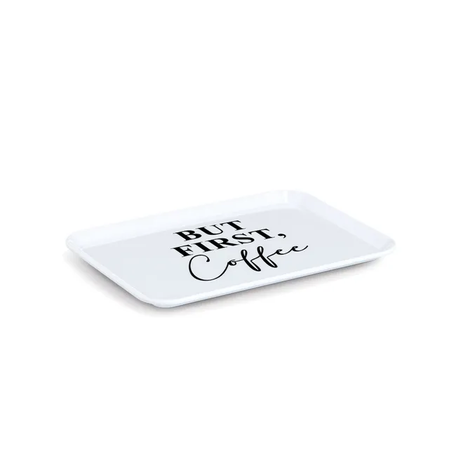 zeller-present-table-melamintablett-but-first-coffee-serviertablett image 1