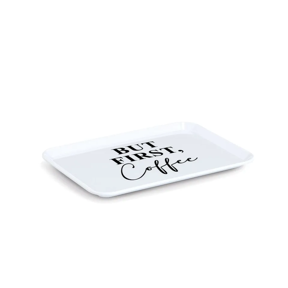 zeller-present-table-melamintablett-but-first-coffee-serviertablett image 1