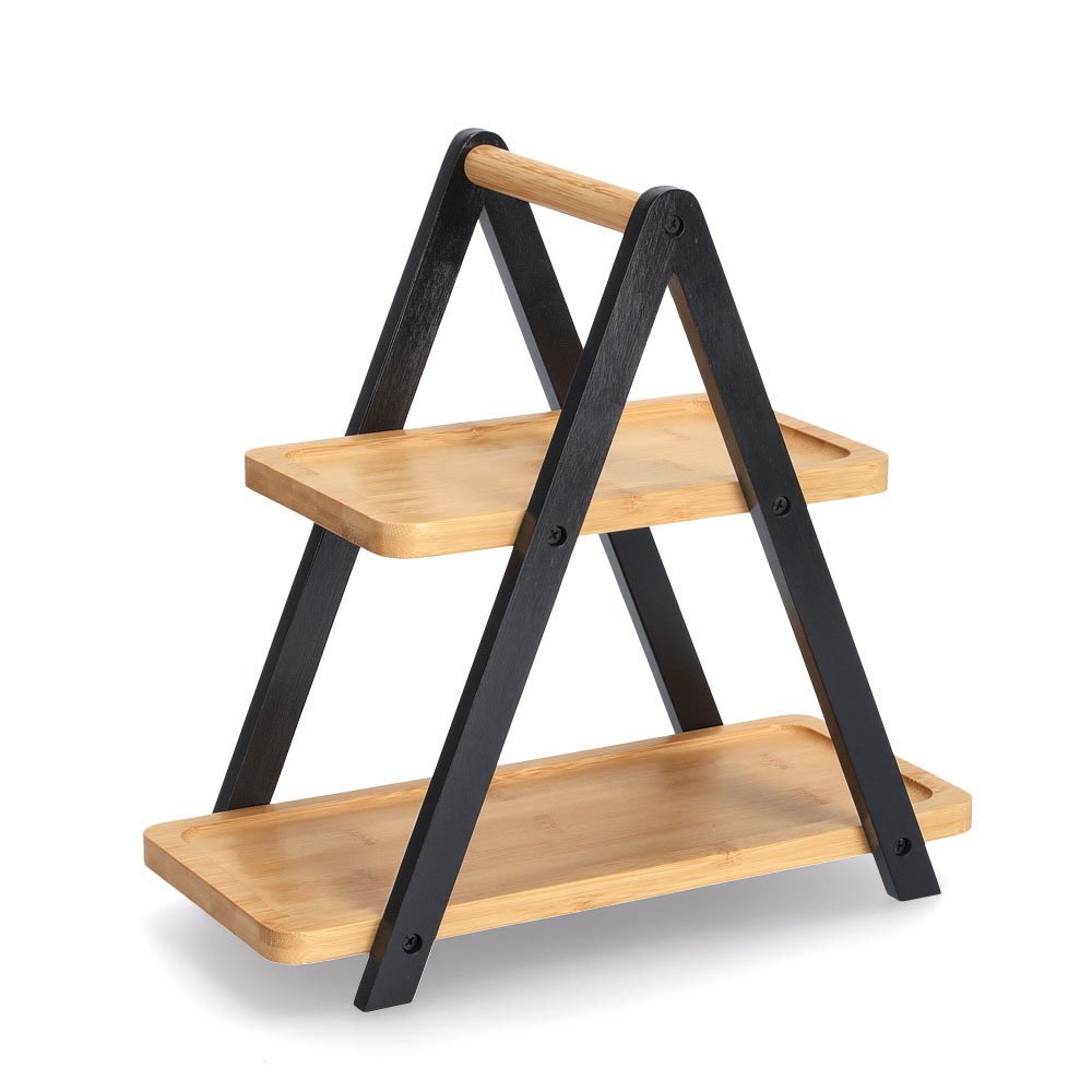 zeller-present-table-etagere-bambus-schwarz-2-st-ckig image 1