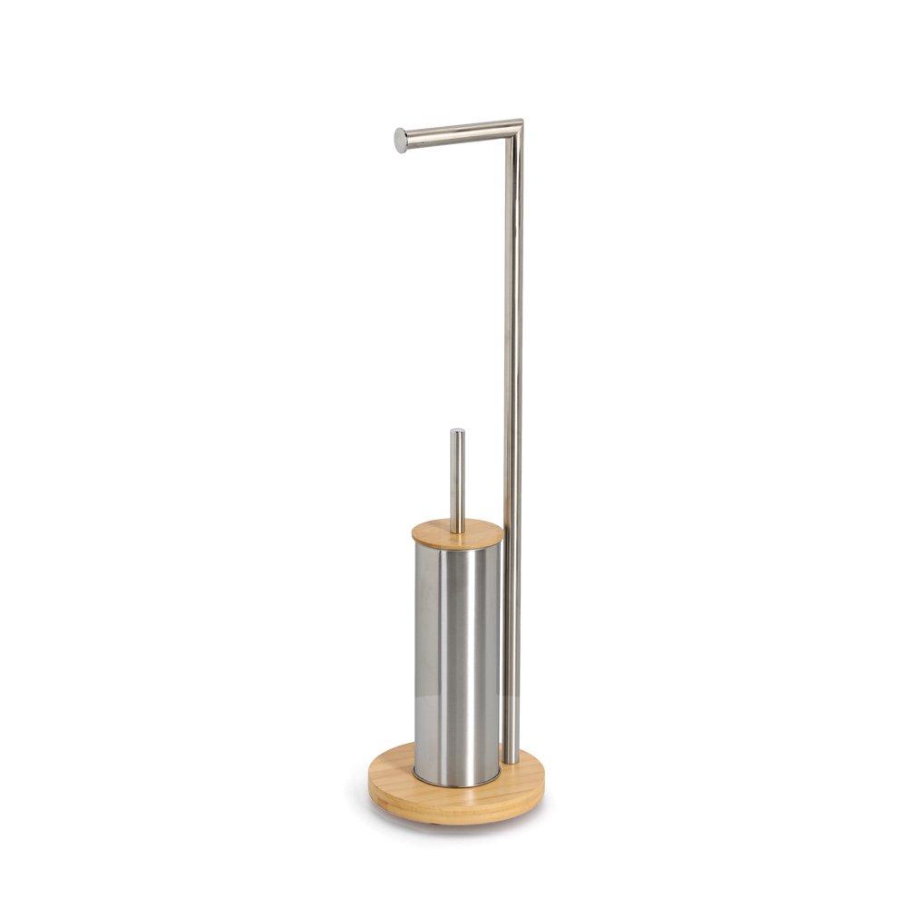 zeller-present-bad-wc-garnitur-edelstahl-bambus-b-rste-halter image 1