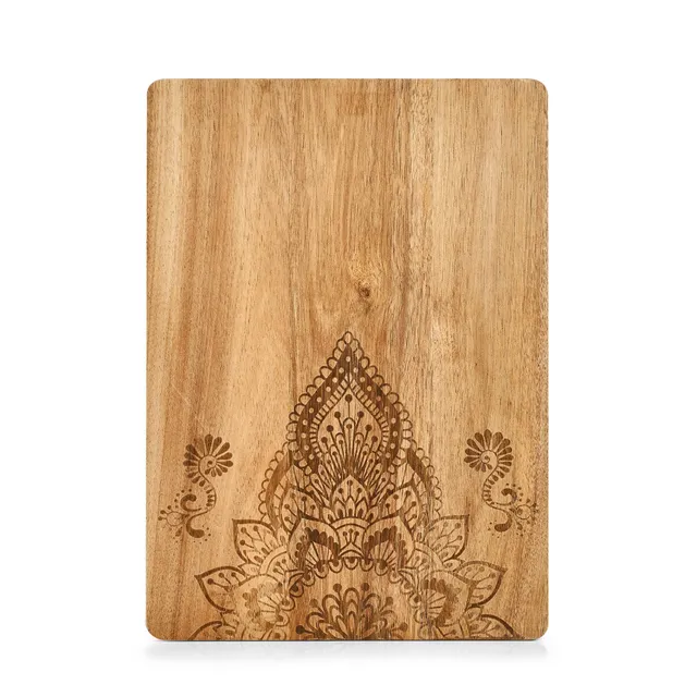 zeller-present-k-che-schneidebrett-servierbrett-akazie-henna-print image 1