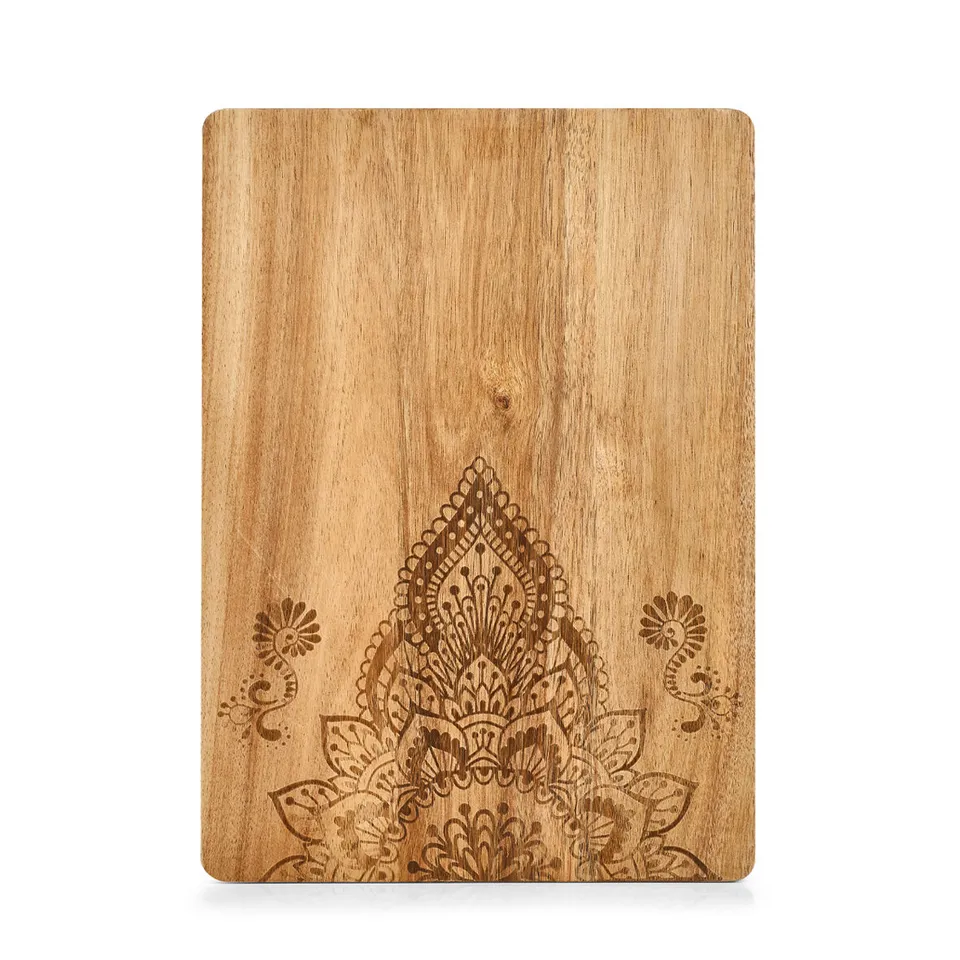 zeller-present-k-che-schneidebrett-servierbrett-akazie-henna-print image 1