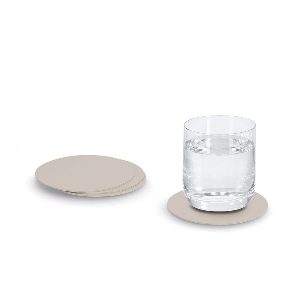 zeller-present-table-glasuntersetzer-set-4-tlg-kunstleder-beige image 2