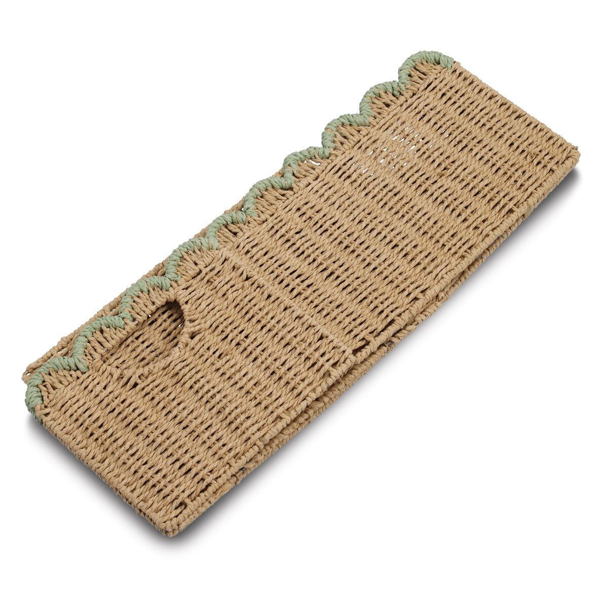 zeller-k-che-aufbewahrungskorb-papiergeflecht-mint-faltbar image 2