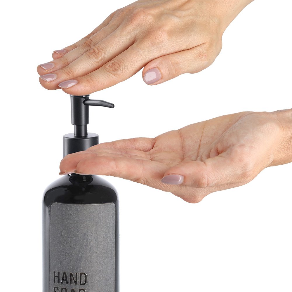 zeller-present-bad-seifenspender-handsoap-steingut-schwarz-340ml image 2