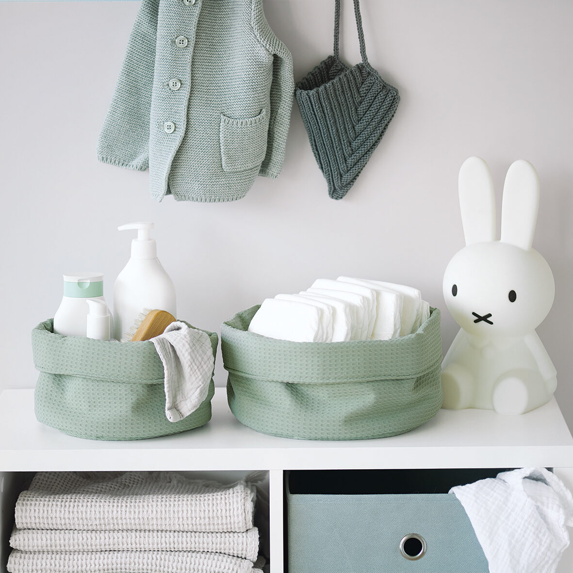 zeller-present-home-living-aufbewahrungskorb-waffelpiqu-mint image 6