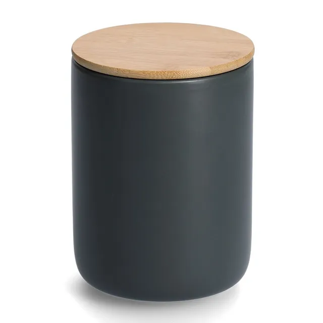zeller-present-k-che-vorratsdose-keramik-1500-ml-bambusdeckel image 1