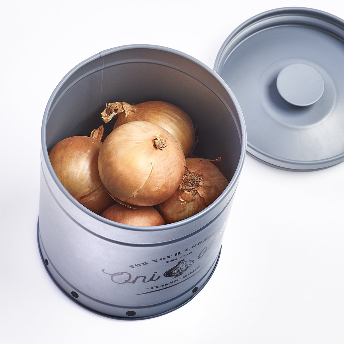 zeller-present-zwiebel-vorratsdose-metall-grau image 3