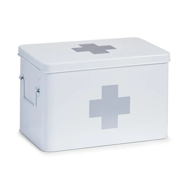 zeller-present-medizinbox-metall-wei-mit-5-f-chern image 1