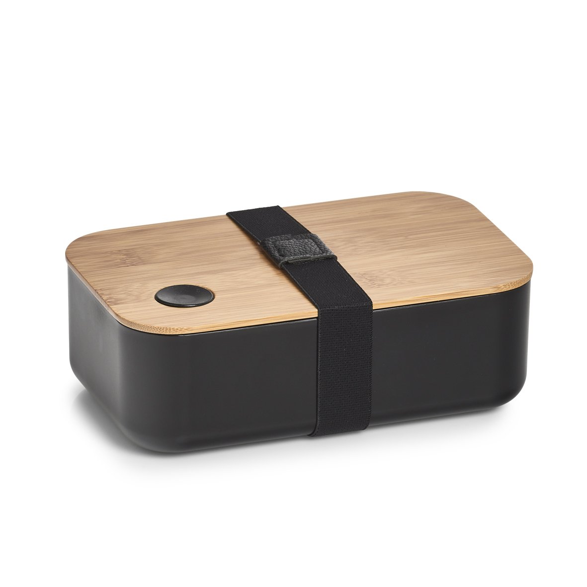 zeller-present-k-che-lunch-box-schwarz-kunststoff-bambusdeckel image 1