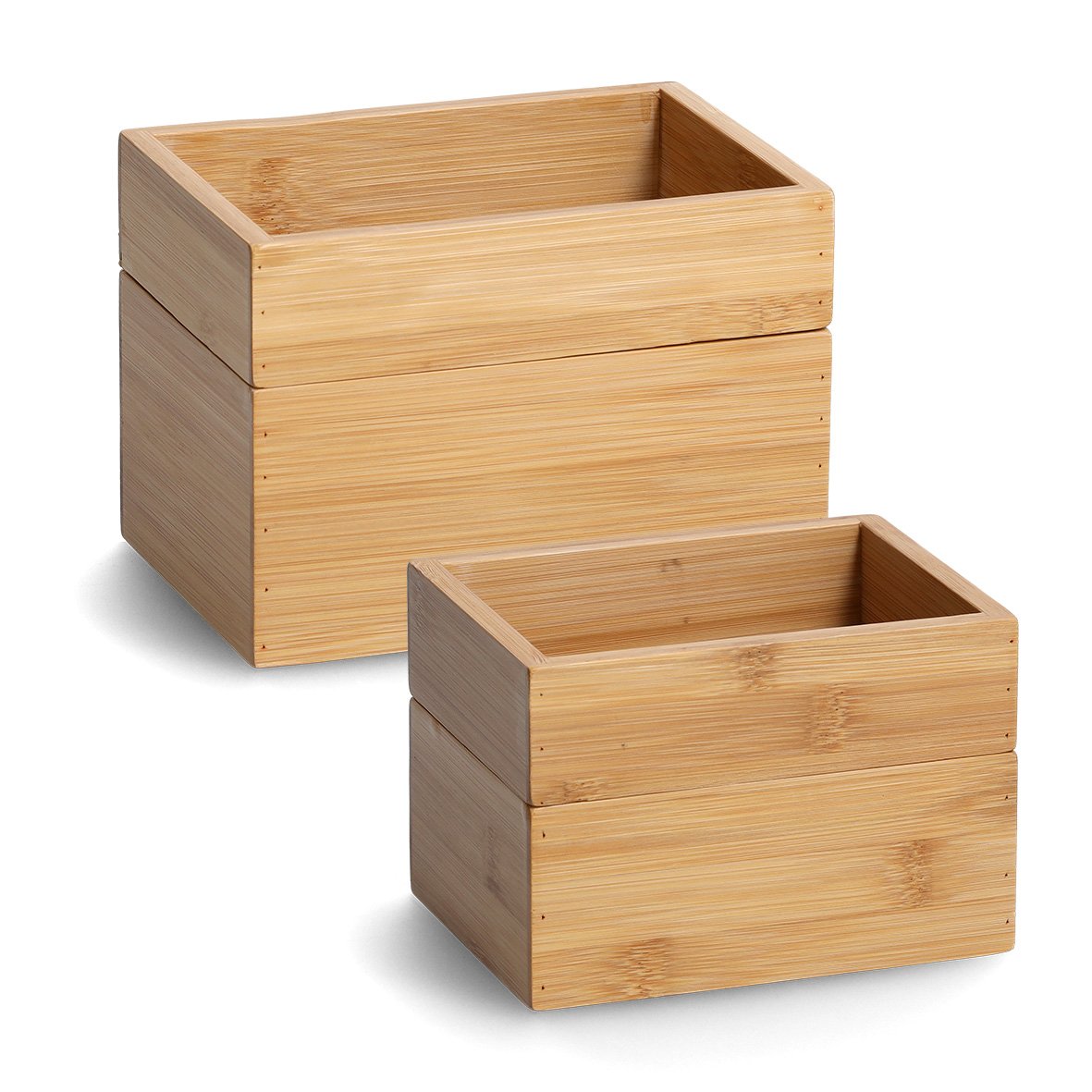 zeller-present-home-living-ordnungsboxen-set-2-tlg-bambus-stapelbar image 6