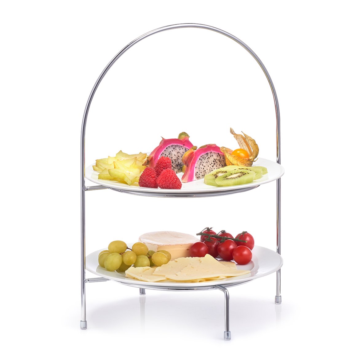 zeller-present-table-etagere-f-r-teller-metall-verchromt-gro image 2