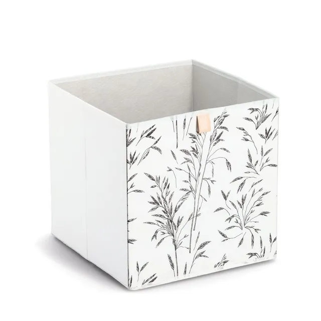 zeller-present-grass-aufbewahrungsbox-vlies-wei-gr-ser-print image 1