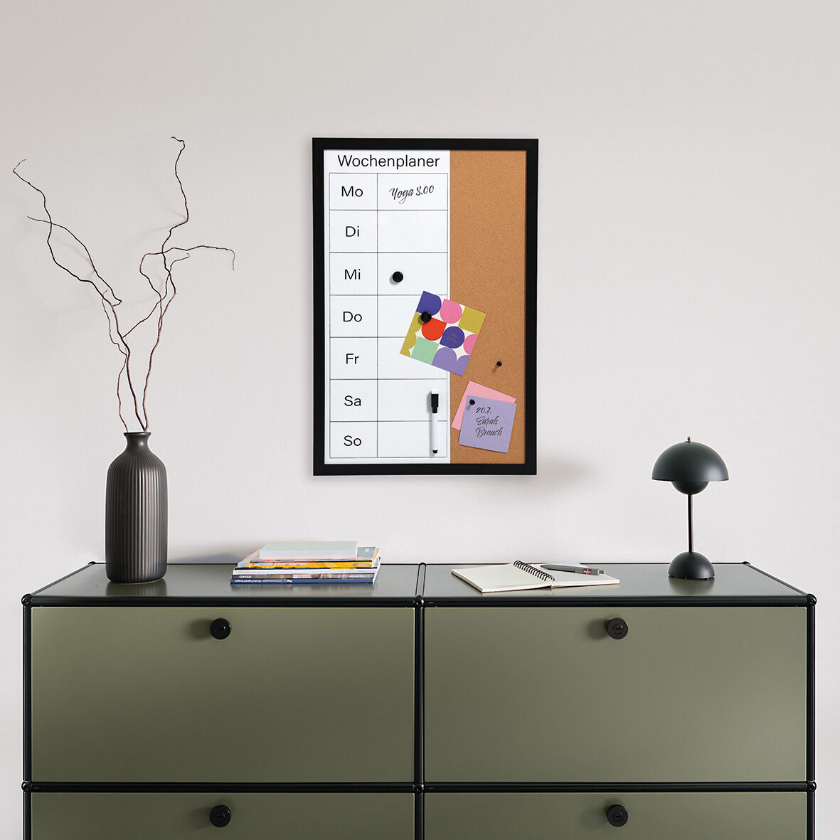 zeller-present-office-wochenplaner-kork-metall-schwarz image 4