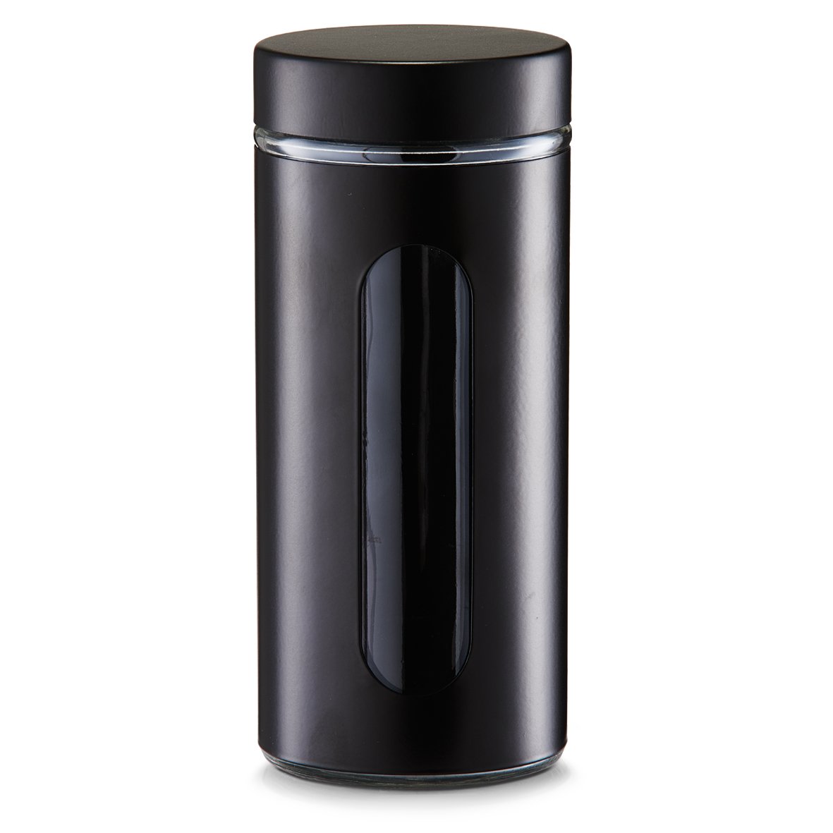 zeller-present-vorratsglas-1200-ml-schwarz-schraubdeckel image 1