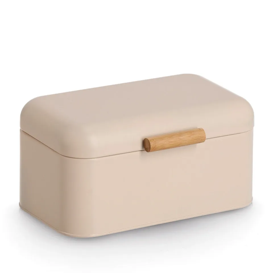 zeller-present-k-che-brotkasten-metall-bambus-beige-retro-2 image 1