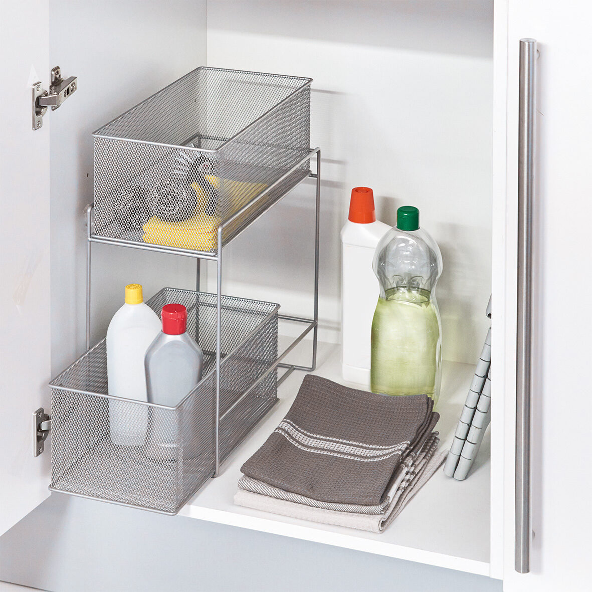 zeller-home-living-etagenregal-mit-2-k-rben-mesh-metall image 6