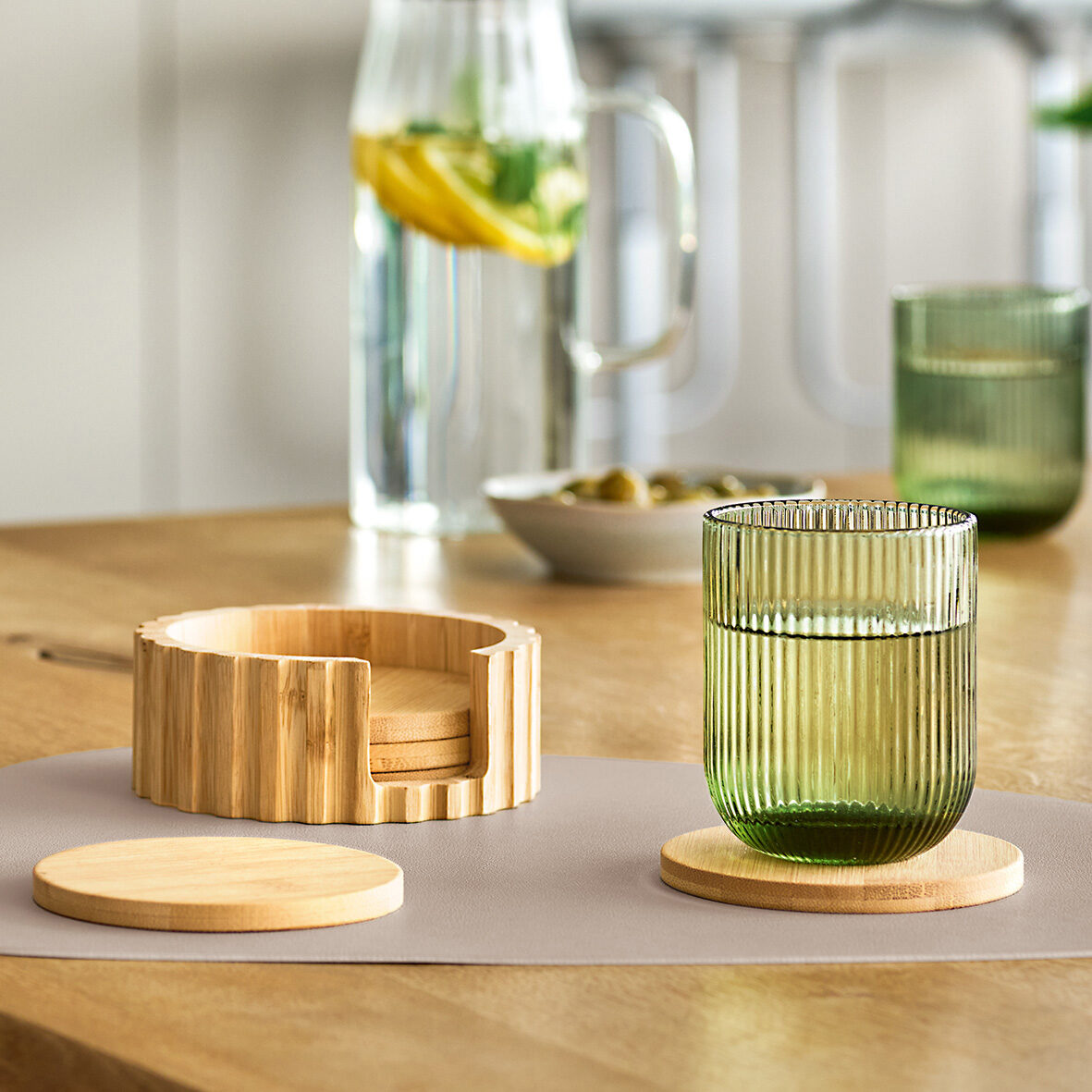 zeller-present-table-platzset-2-tone-greige-grau-kunstleder image 6