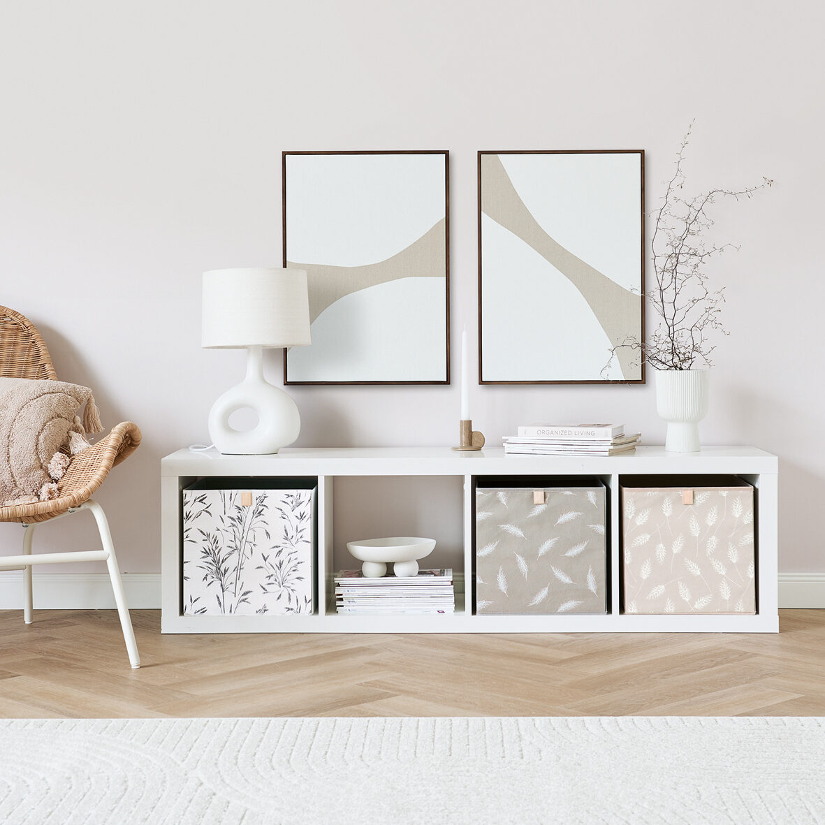 zeller-present-home-aufbewahrungsbox-pampasgrass-vlies-beige-bedruckt image 6
