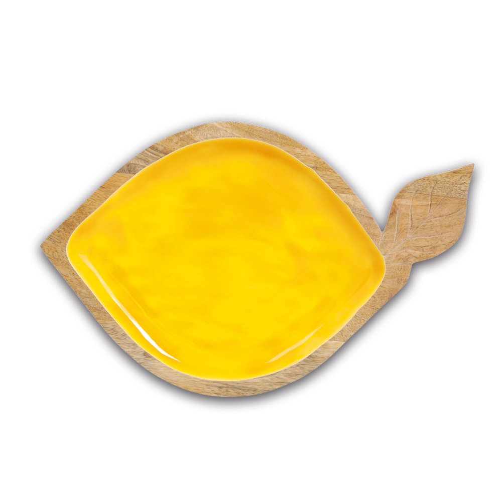 zeller-present-k-che-lemon-servierschale-mangoholz-gelb image 2