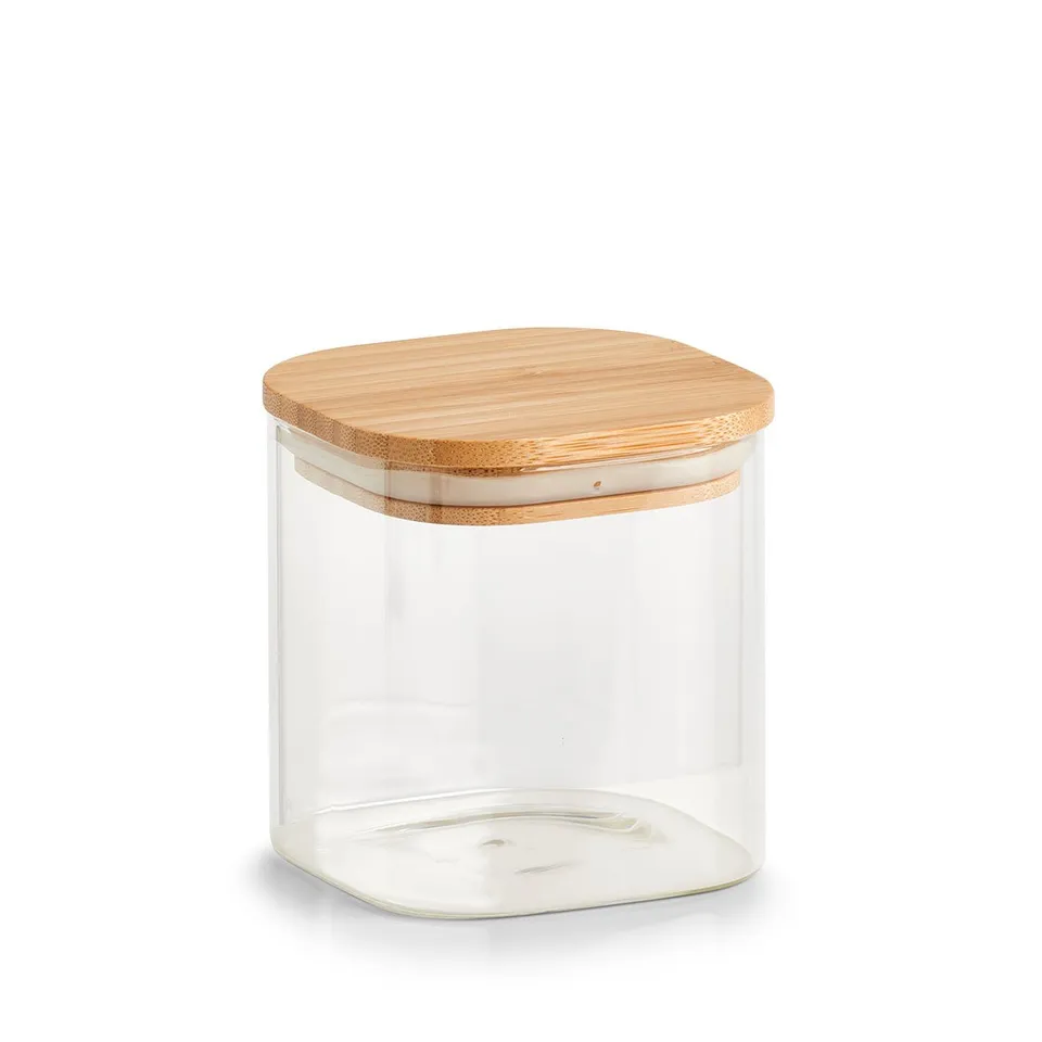zeller-present-k-che-vorratsglas-eckig-mit-bambusdeckel-640-ml image 1