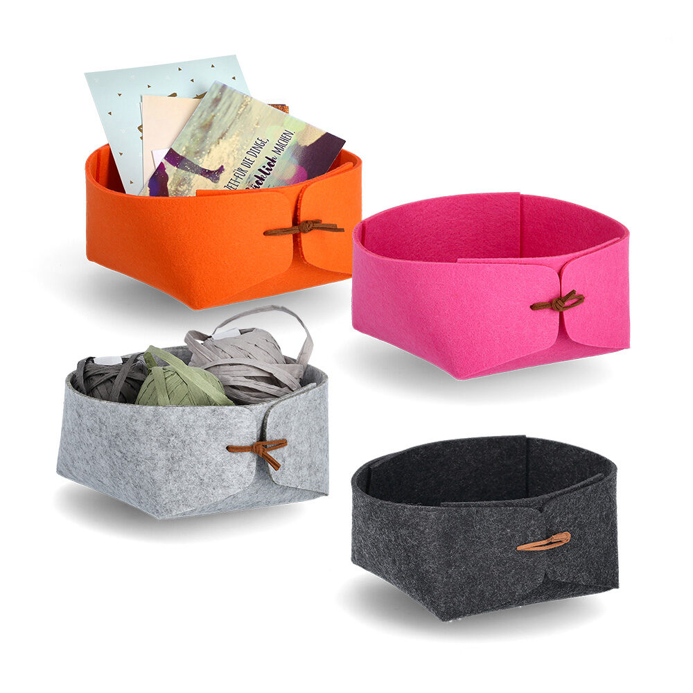 zeller-present-home-living-aufbewahrungskorb-filz-pink-flach image 6