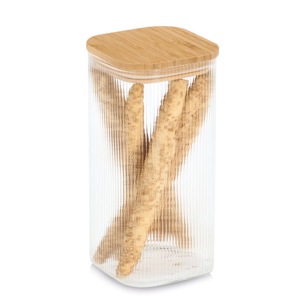 zeller-k-che-vorratsglas-1500-ml-bambusdeckel-geriffelt image 2