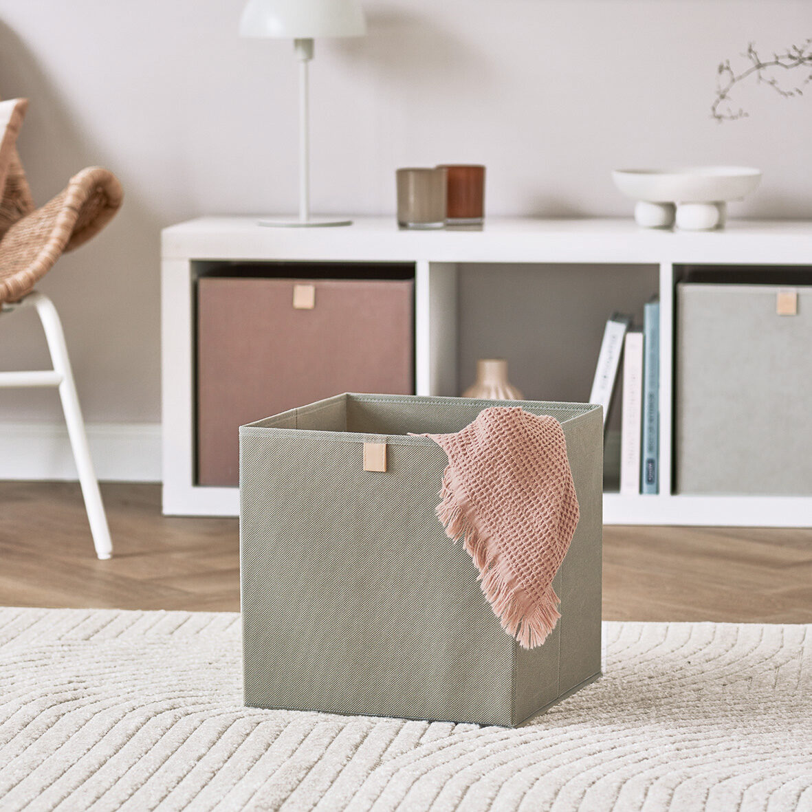 zeller-present-home-aufbewahrungsbox-vlies-khaki-faltbar image 5