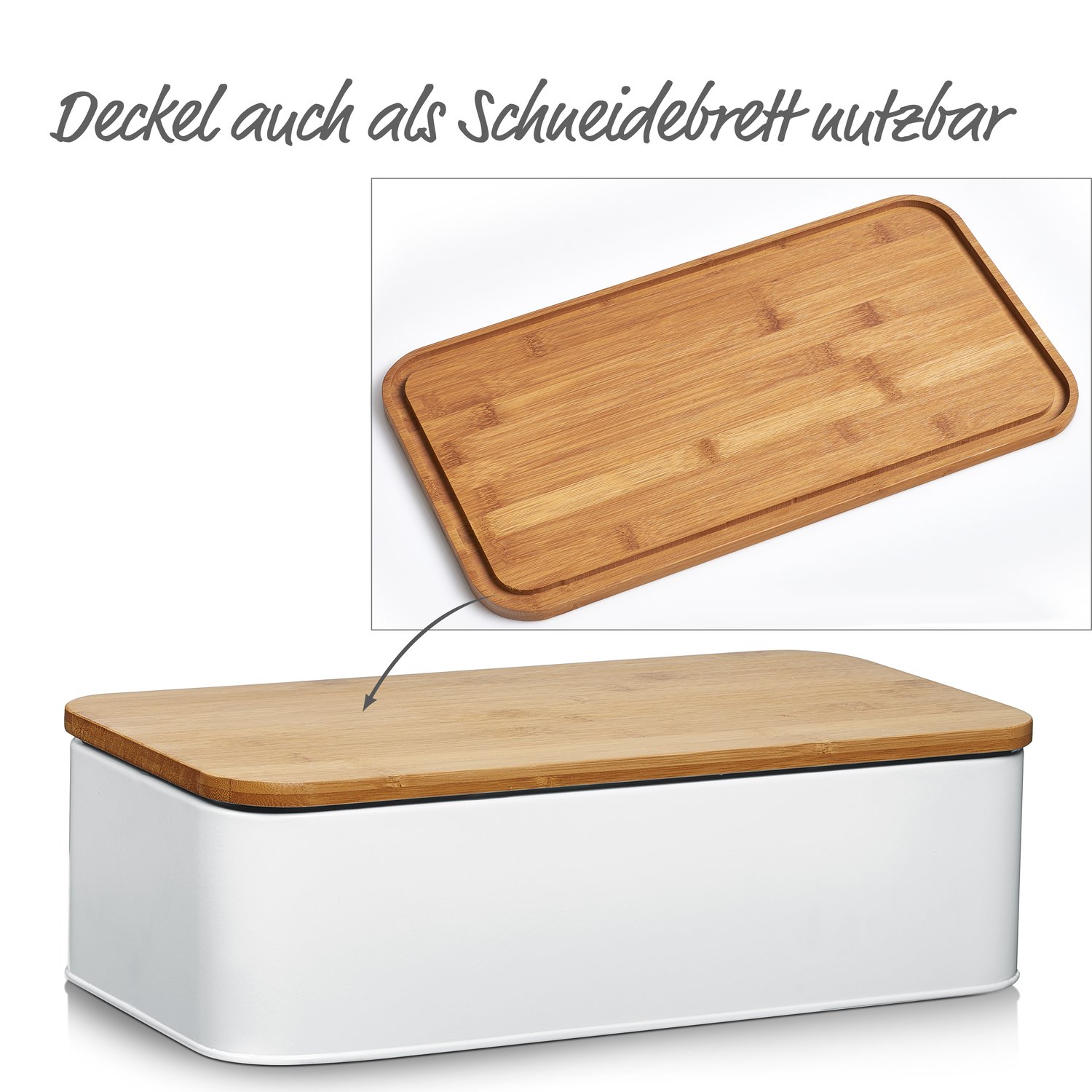 zeller-k-che-brotkasten-bambusdeckel-metall-matt-wei image 2