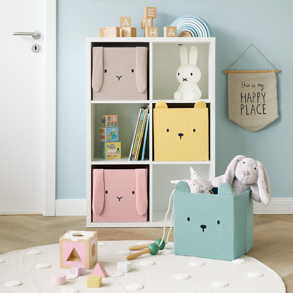 zeller-present-kids-aufbewahrungsbox-hase-musselin-faltbar image 6