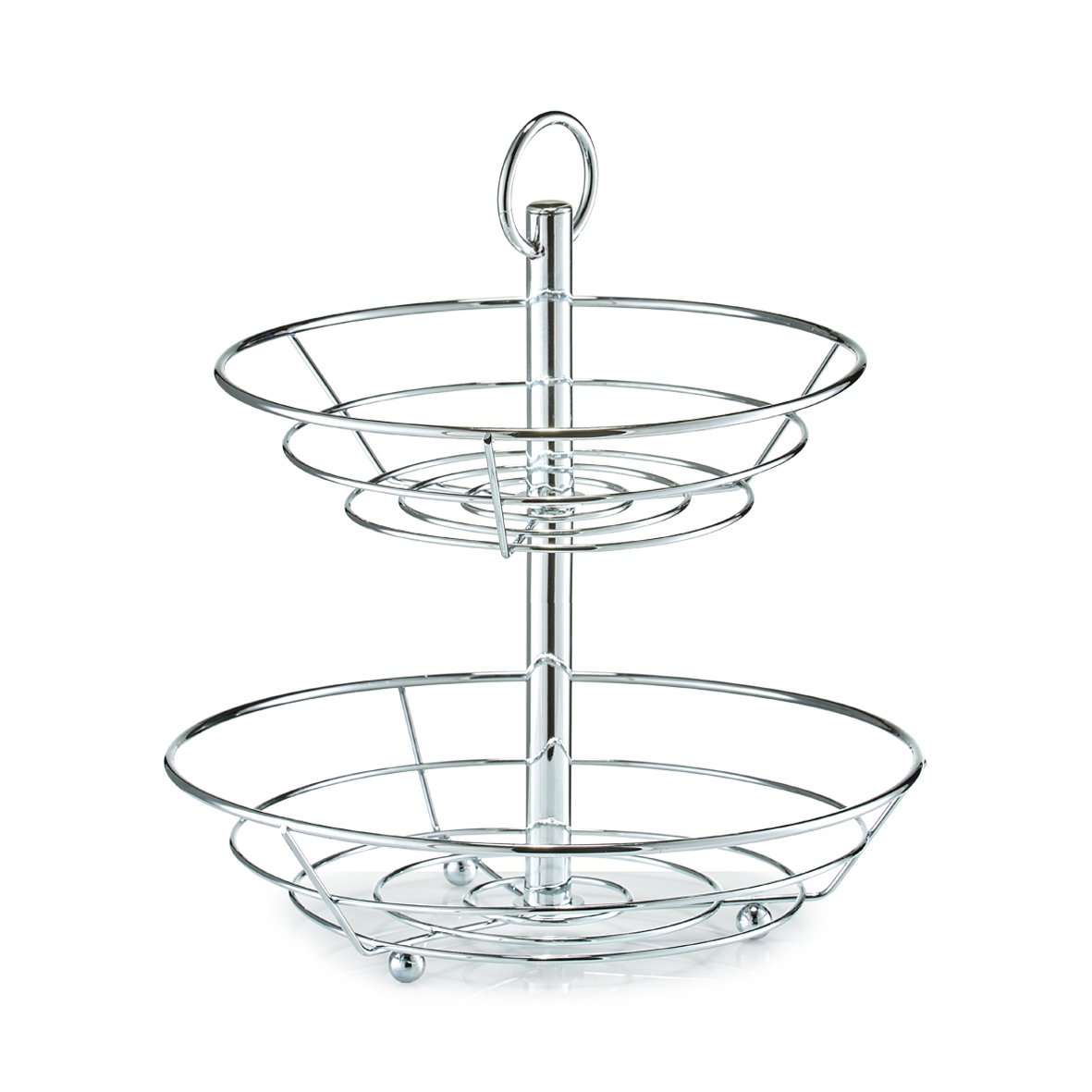 zeller-present-table-obst-etagere-2-lagig-metall-verchromt image 1